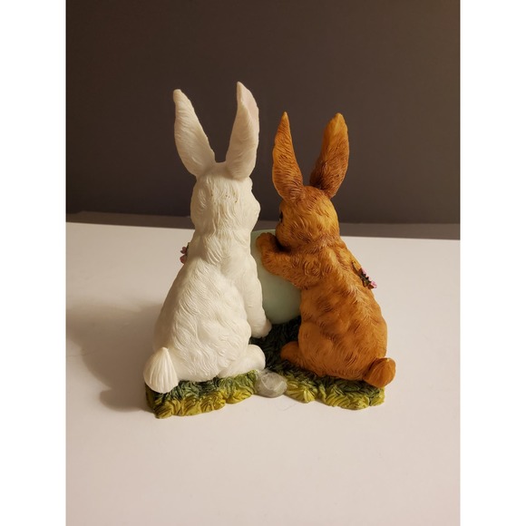 Greetings at Easter with Two Bunnies Figurine - Picture 4 of 4